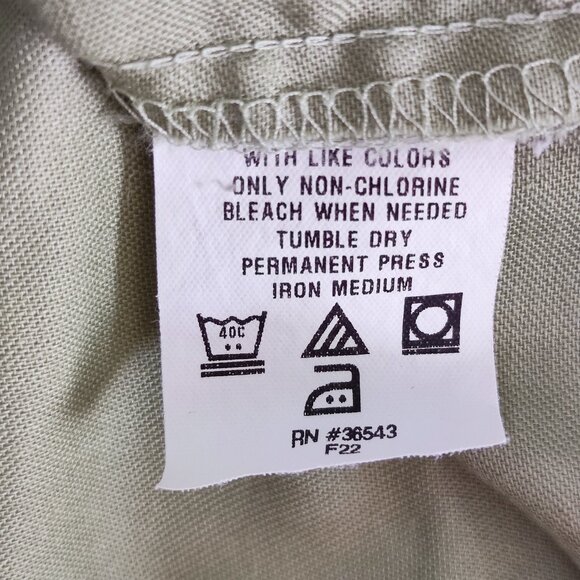 Geoffrey Beene button down shirt men's size 17.5 34-35 olive green regular fit - Picture 8 of 12